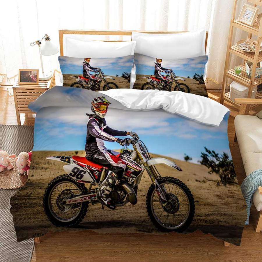 3D Motocross Desert Quilt Cover Set Bedding Set Pillowcases 182