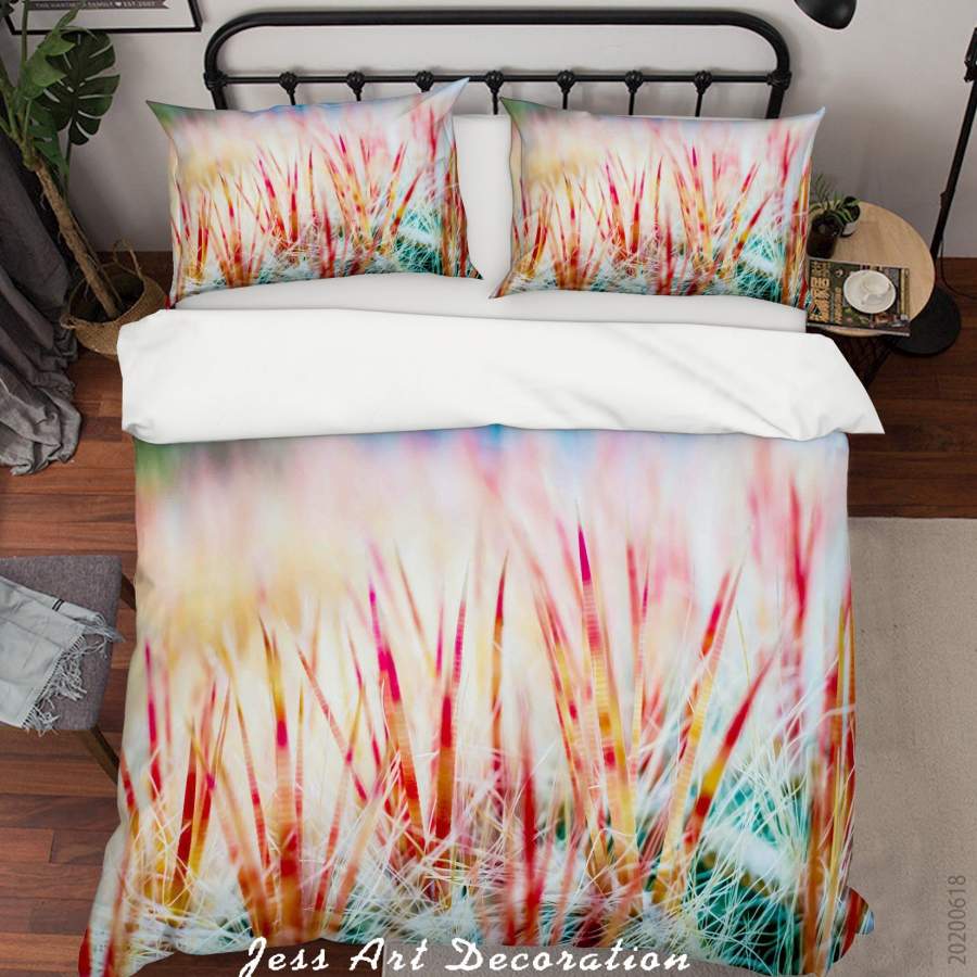 3D Red Green Plants Quilt Cover Set Bedding Set Duvet Cover Pillowcases SF13