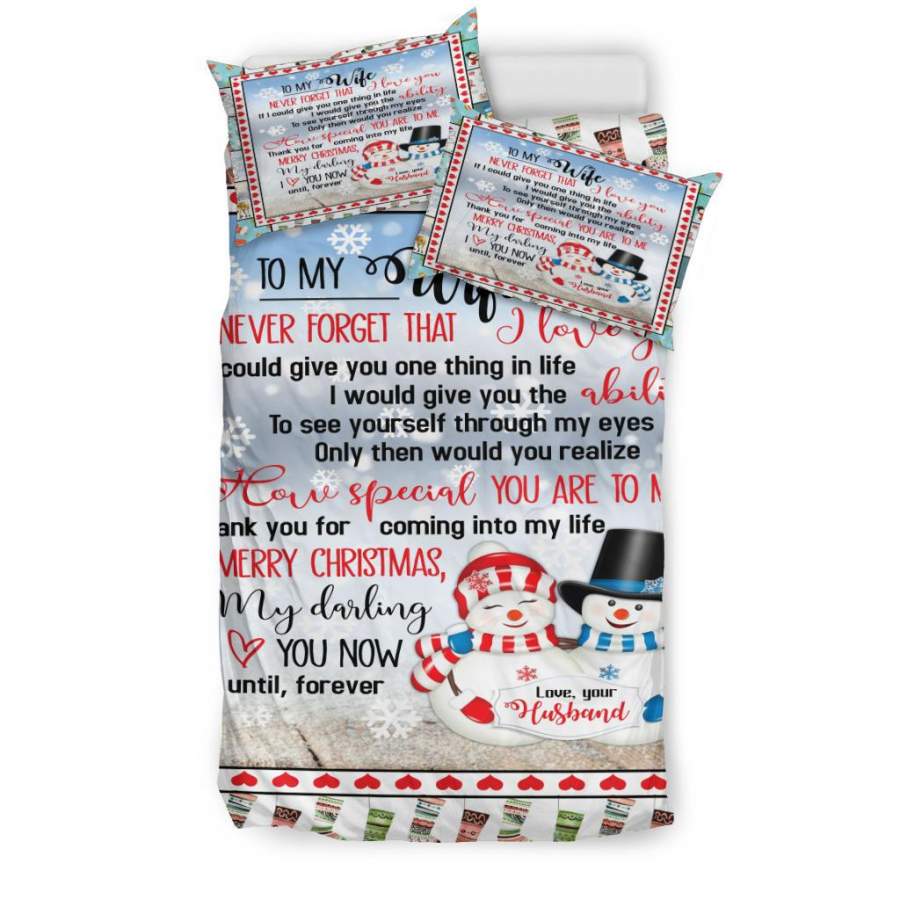 To My Wife Christmas Quilt Bedding – Duvet Cover And Pillowcase Set