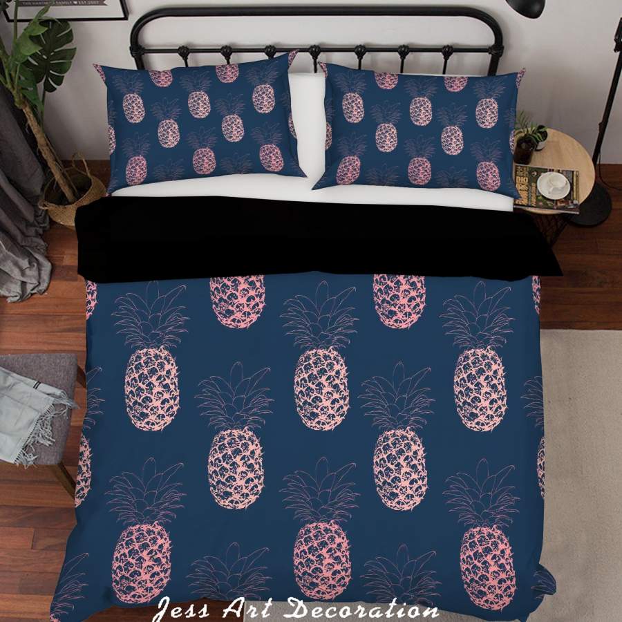 3D Blue Pink Pineapple Quilt Cover Set Bedding Set Pillowcases SF15