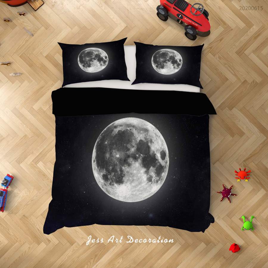 3D Black Moon Quilt Cover Set Bedding Set Duvet Cover Pillowcases SF73