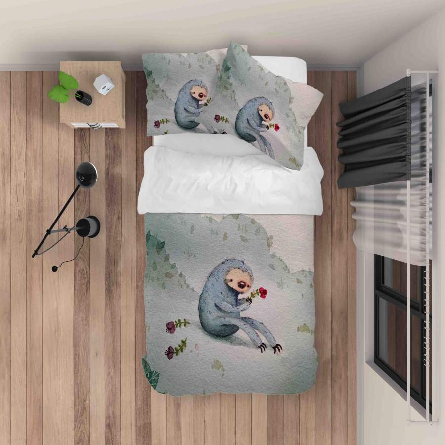 3D Watercolor Animal Floral Quilt Cover Set Bedding Set Duvet Cover Pillowcases SF064