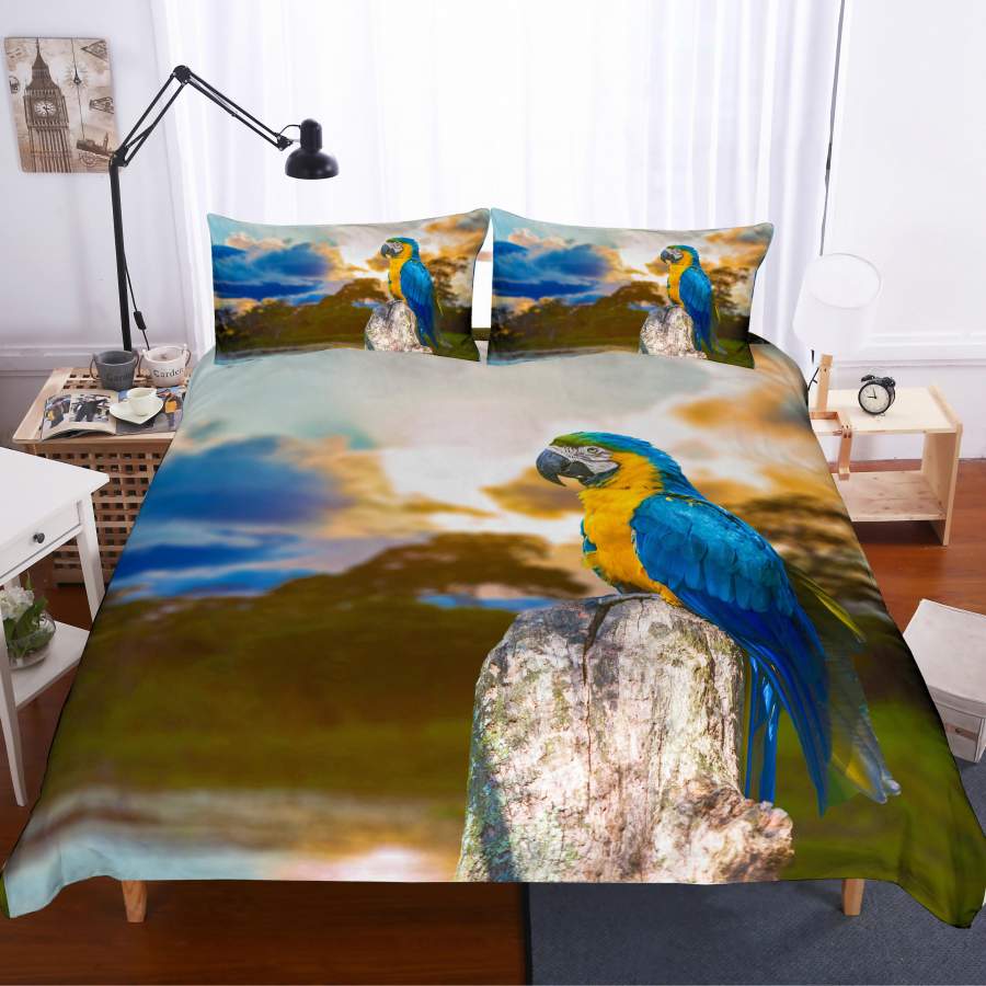 3D Animals Parrot Quilt Cover Set Bedding Set Pillowcases 30