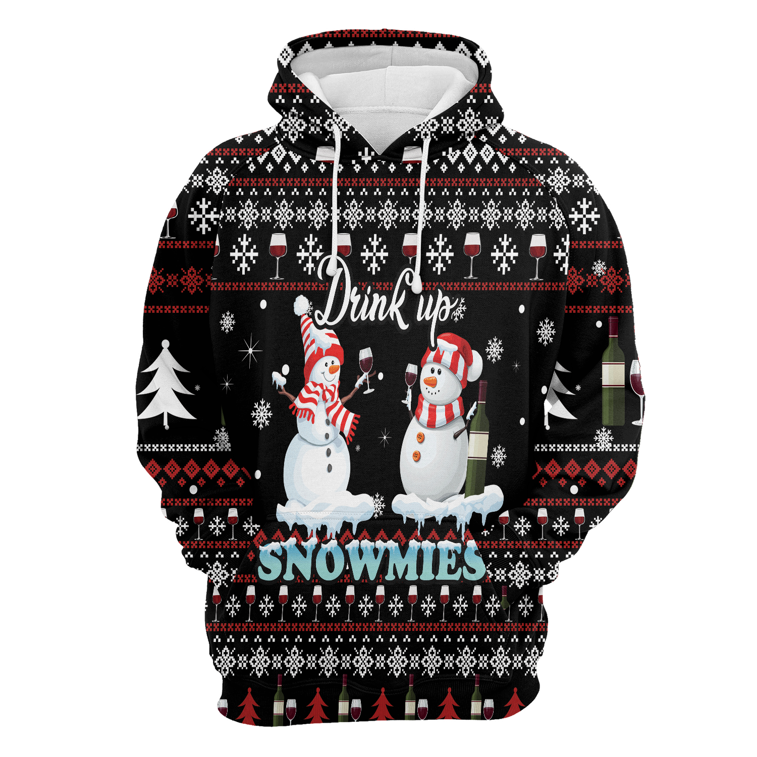 Wine Snowmies Hoodie For Men And Women