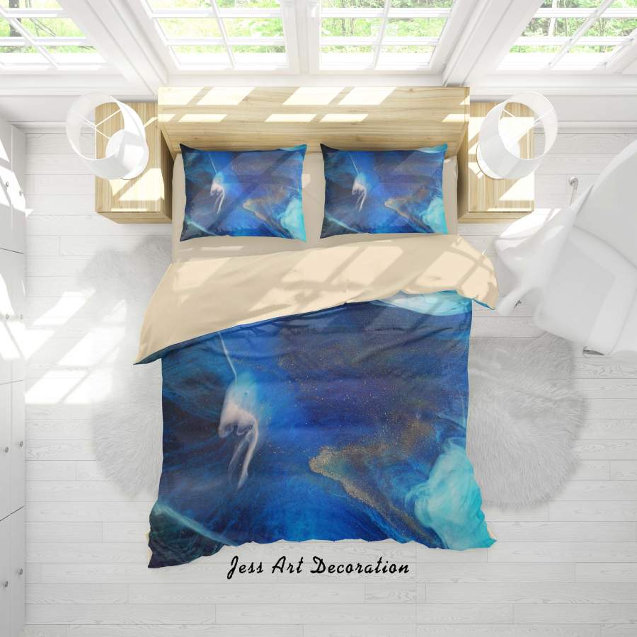 3D Starry Sky Blue Quilt Cover Set Bedding Set Duvet Cover Pillowcases A342 LQH