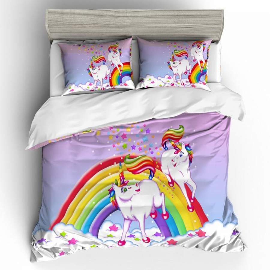 3D Unicorn Rainbow Quilt Cover Set Bedding Set Pillowcases 22