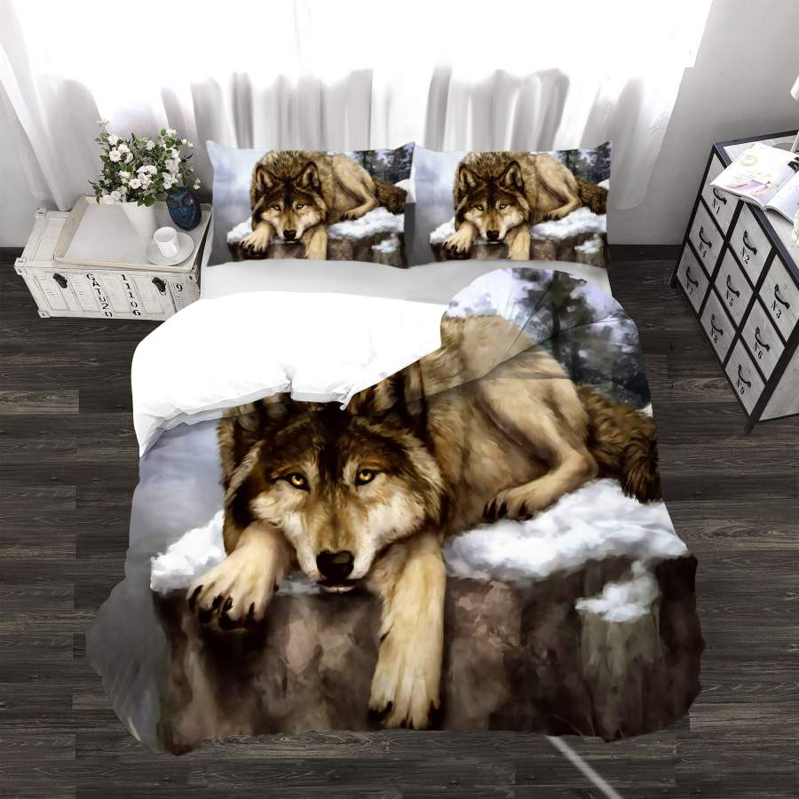 3D Wolf Quilt Cover Set Bedding Set Duvet Cover Pillowcases SF05