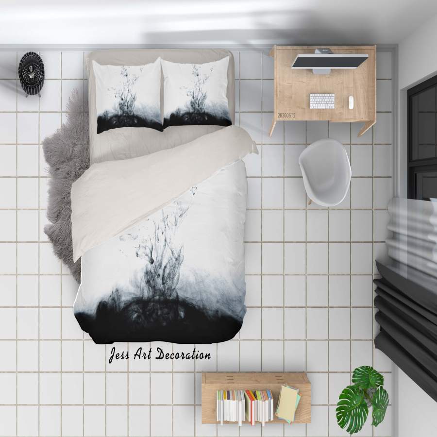 3D Black White Ink Quilt Cover Set Bedding Set Duvet Cover Pillowcases SF52