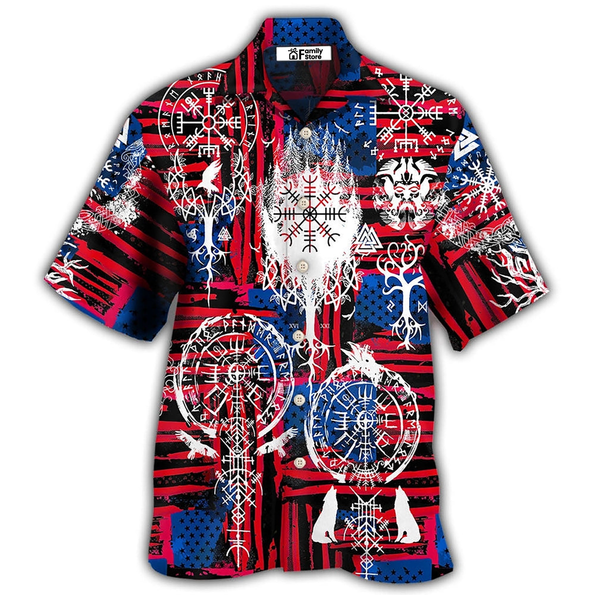 Viking Independence Day Compass Vegvisir Hawaiian Shirt