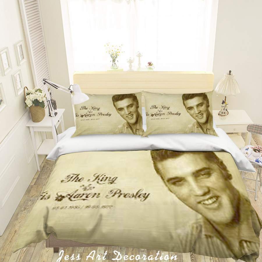 3D Rock Elvis Presley Quilt Cover Set Bedding Set Pillowcases 30