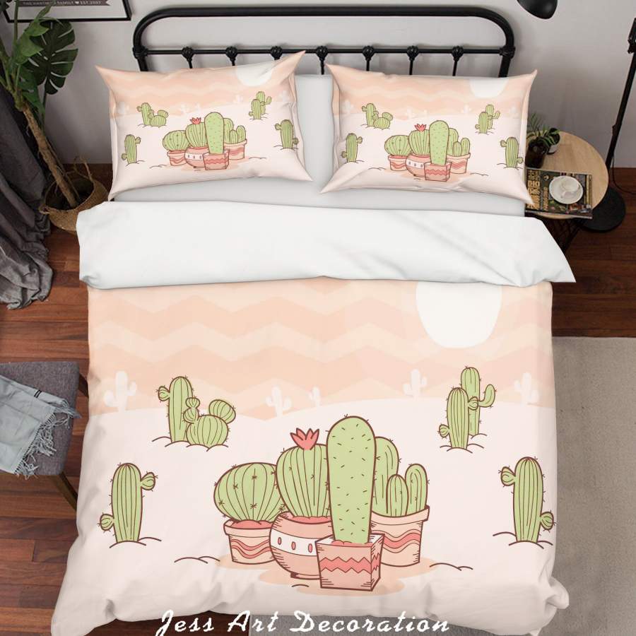 3D Cartoon Cactus Quilt Cover Set Bedding Set Duvet Cover Pillowcases SF06