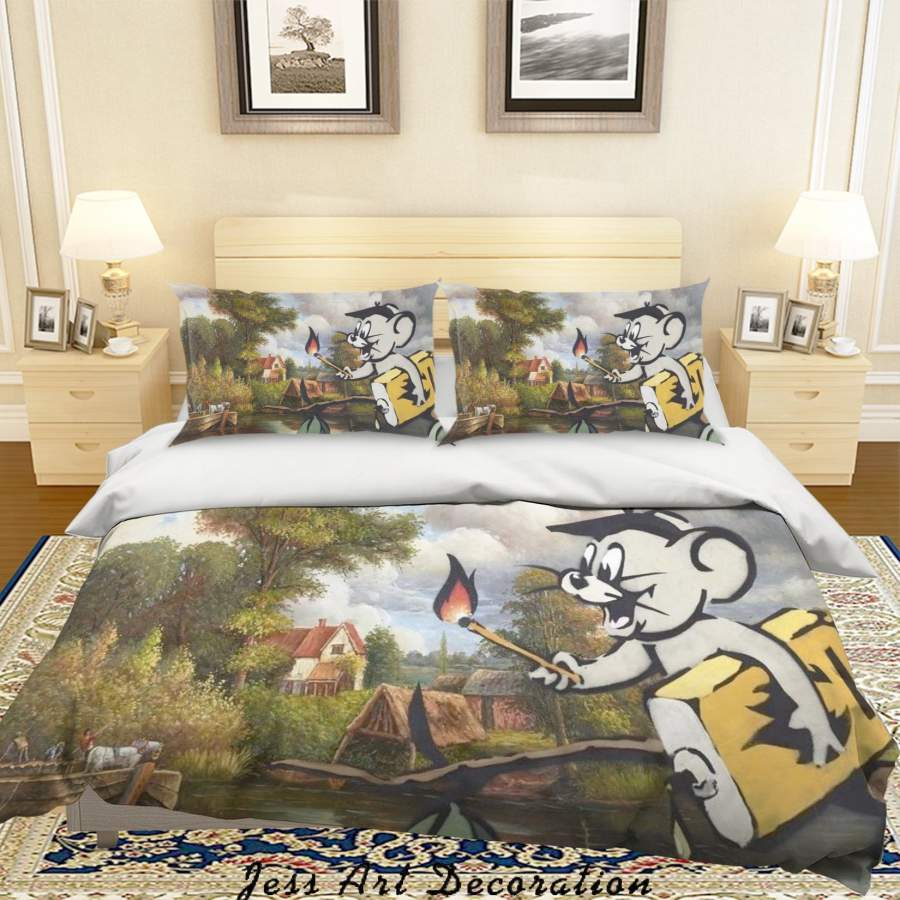 3D Banksy Crude Oil Jerry Quilt Cover Set Bedding Set Pillowcasesn  ZY D15