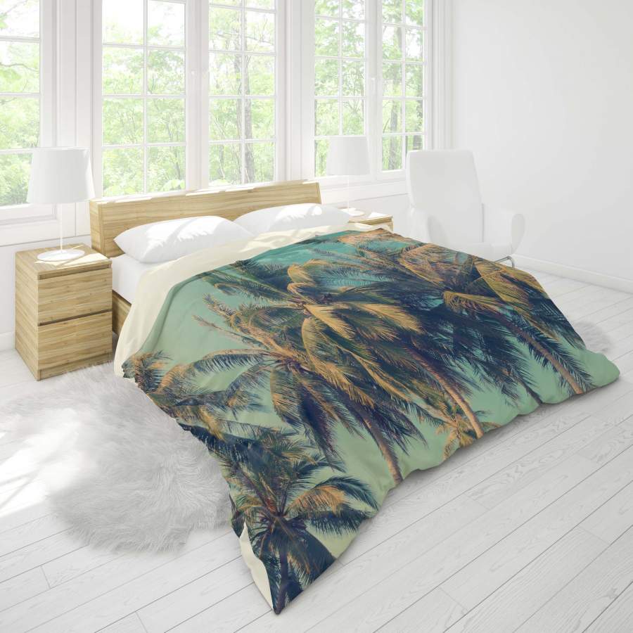 3D Tropical Palm Tree Quilt Cover Set Bedding Set Pillowcases 05