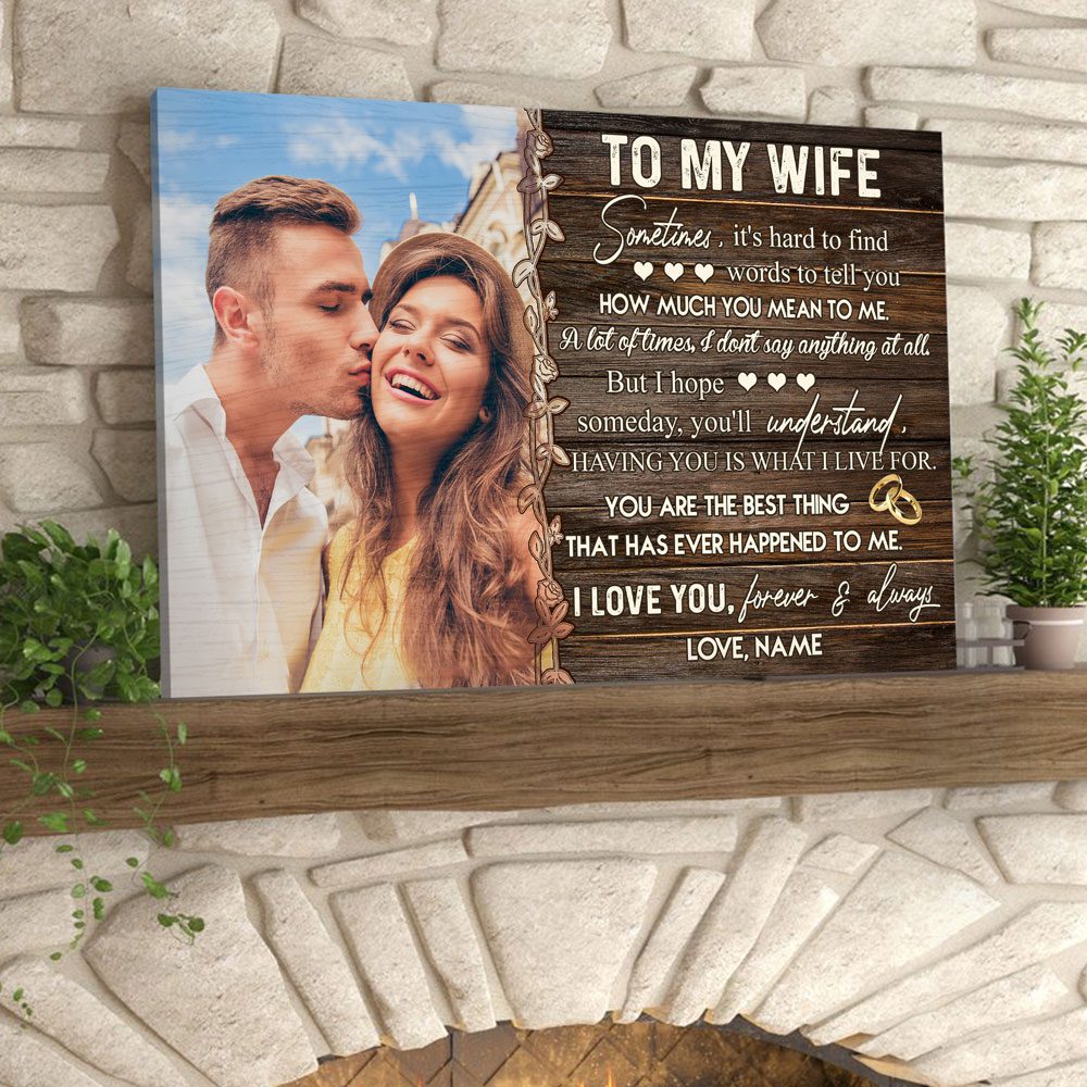 Wife Romantic Anniversary It’S Hard To Find Words Personalized Canvas