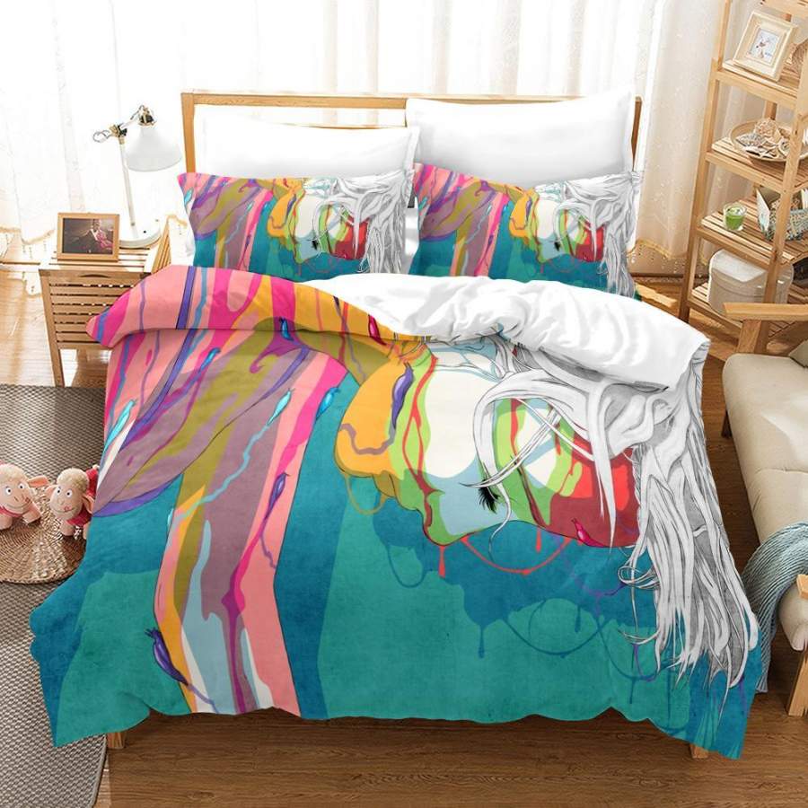 3D Colorful Women Quilt Cover Set Bedding Set Duvet Cover Pillowcases A430 LQH