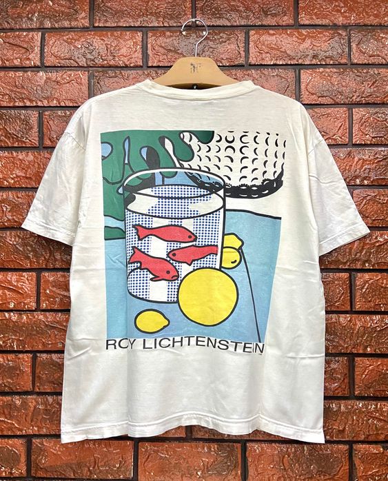 Vintage 90s Roy Lichtenstein Still Life With Goldfish 1972 Pop Artwork Tshirt