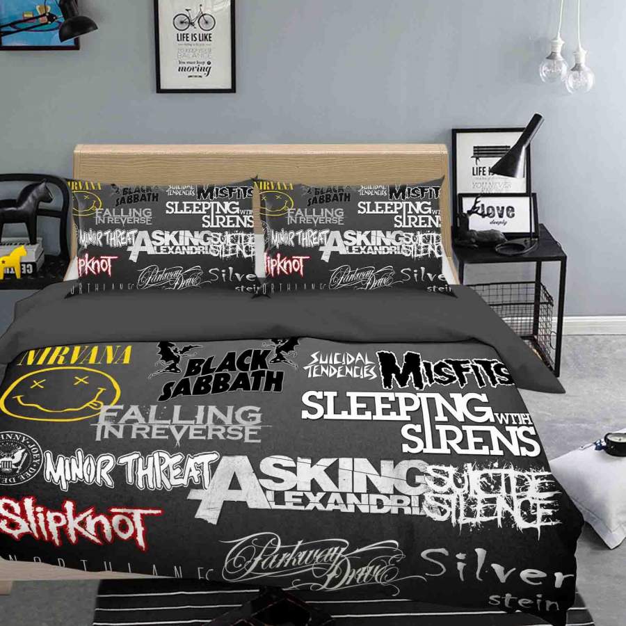 3D Smiley Black Sabbath Quilt Cover Set Bedding Set Duvet Cover Pillowcases SF17