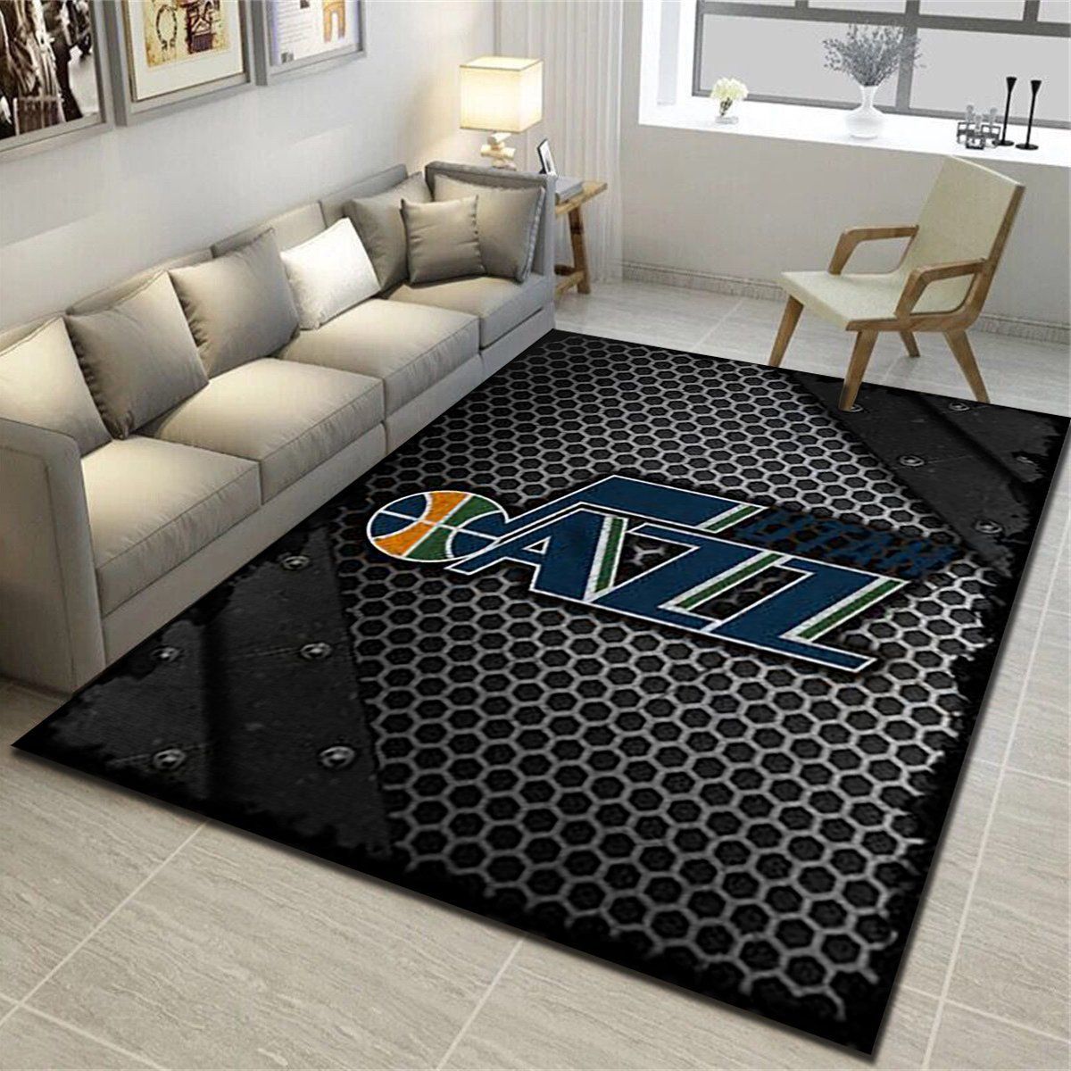 Utah Jazz Area Rugs, Basketball Team Living Room Bedroom Carpet, Sports Floor Decor