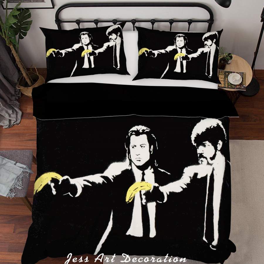 3D Banksy Pulp Fiction Quilt Cover Set Bedding Set Duvet Cover Pillowcases  ZY D37