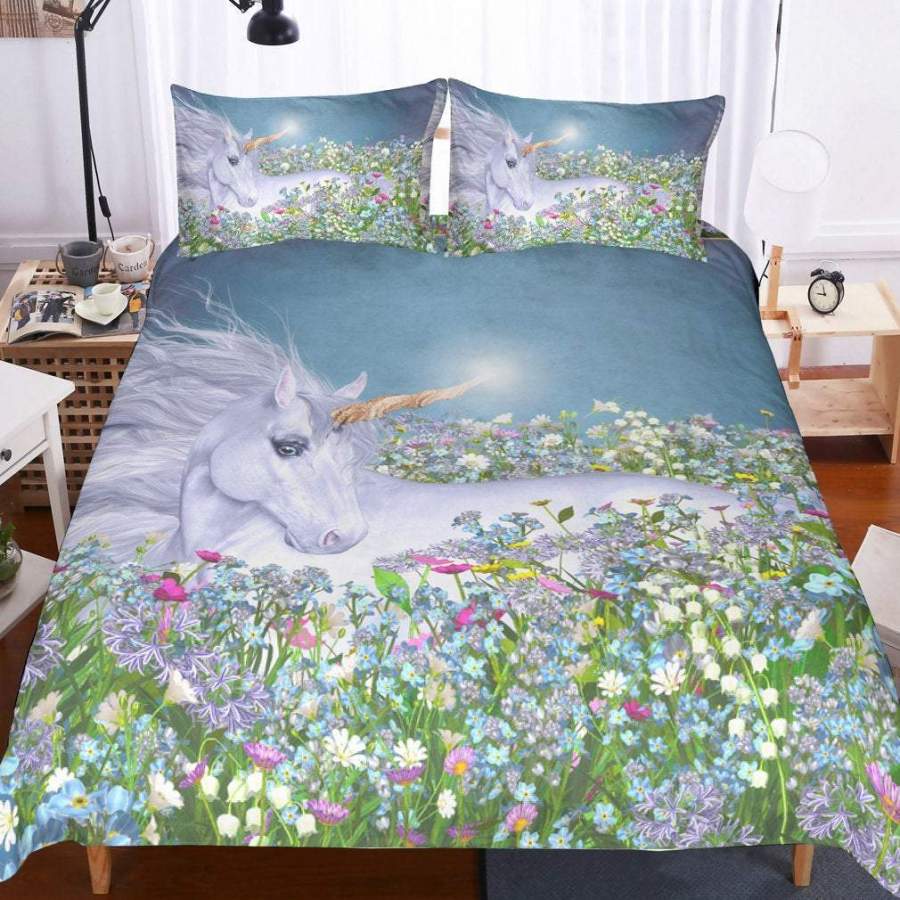 3D Cartoon  Dreamy  Unicorn  Quilt Cover Set Bedding Set Pillowcases