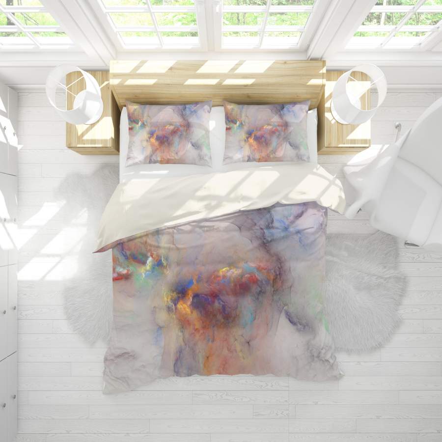 3D Nebula Watercolor Quilt Cover Set Bedding Set Pillowcases 32