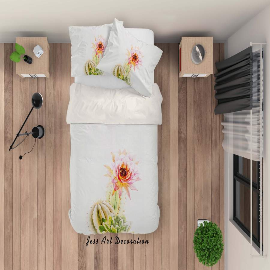 3D Hand Painted Flower Cactus Quilt Cover Set Bedding Set Duvet Cover Pillowcases A015 LQH