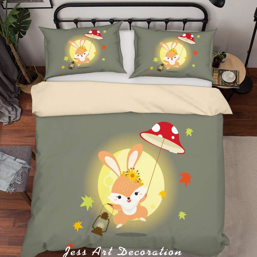 3D Cartoon Rabbit Quilt Cover Set Bedding Set Duvet Cover Pillowcases SF44