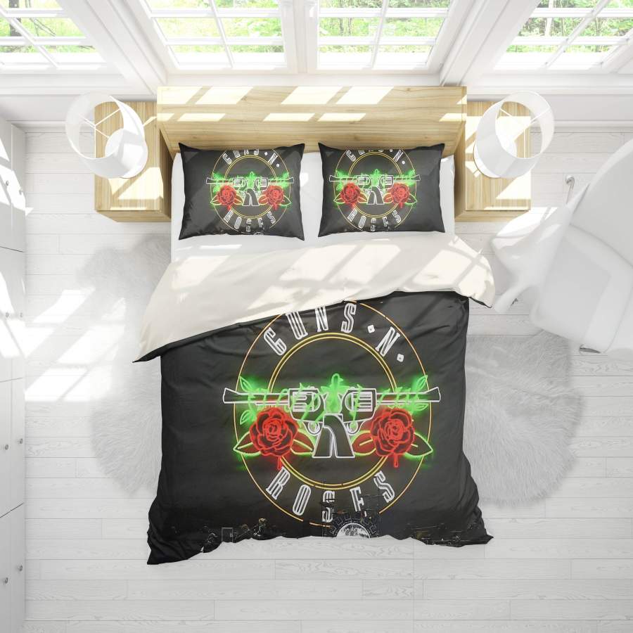 3D Band Guns N’ Roses Quilt Cover Set Bedding Set Pillowcases 191