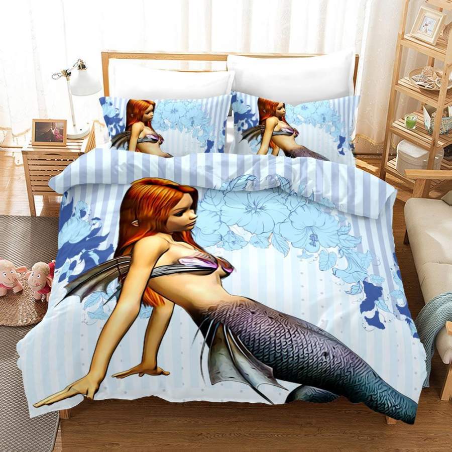 3D Mermaid Ocean Quilt Cover Set Bedding Set Pillowcases 229