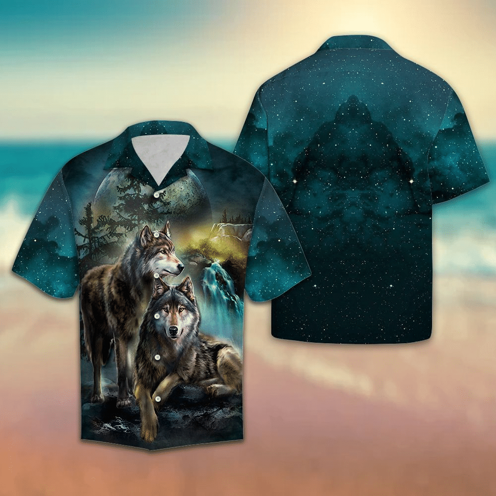 Wolf Hawaiian Shirt | Unisex | Full Size | Adult | Colorful | Hw1123