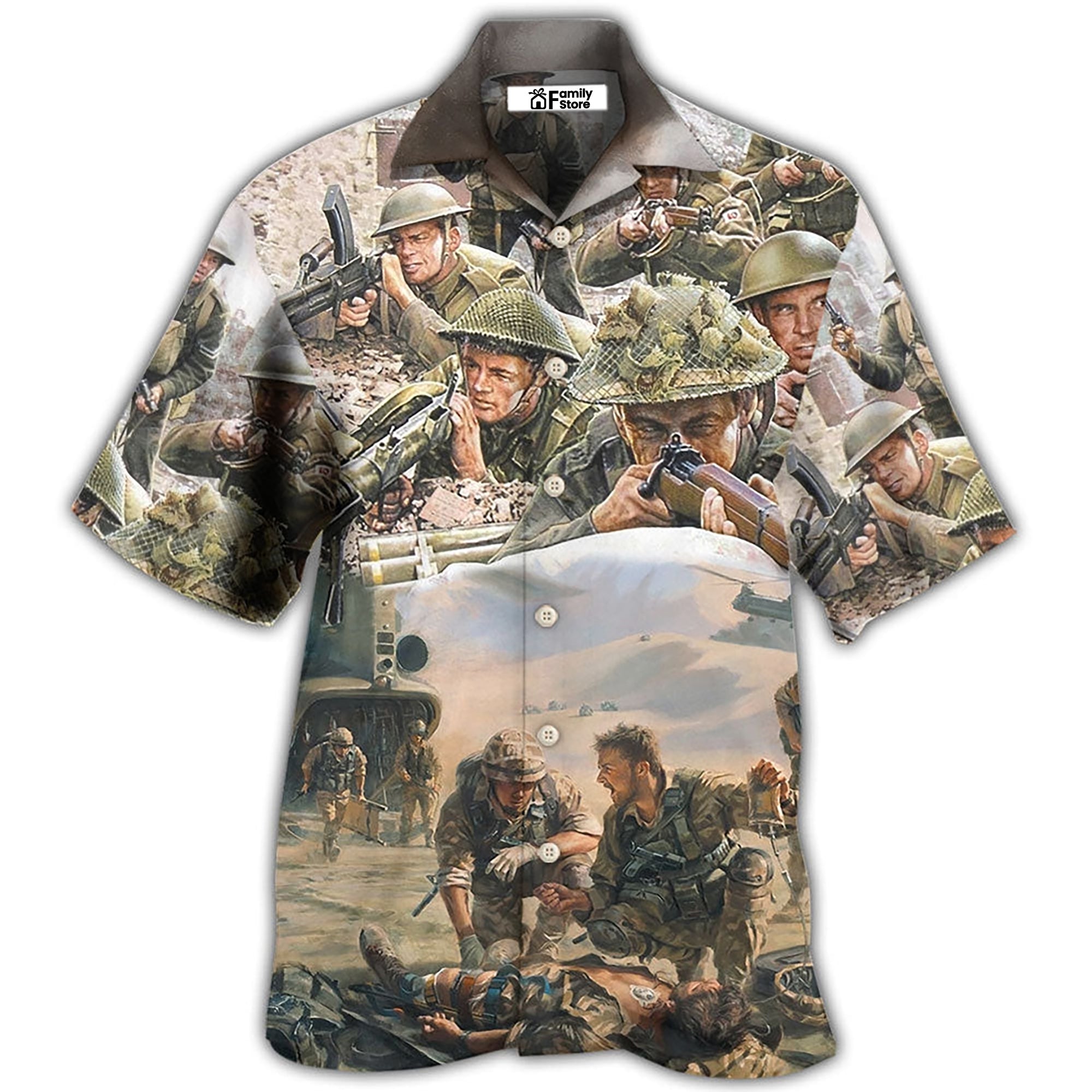 Veteran War Painting Fighting Together – Hawaiian Shirt