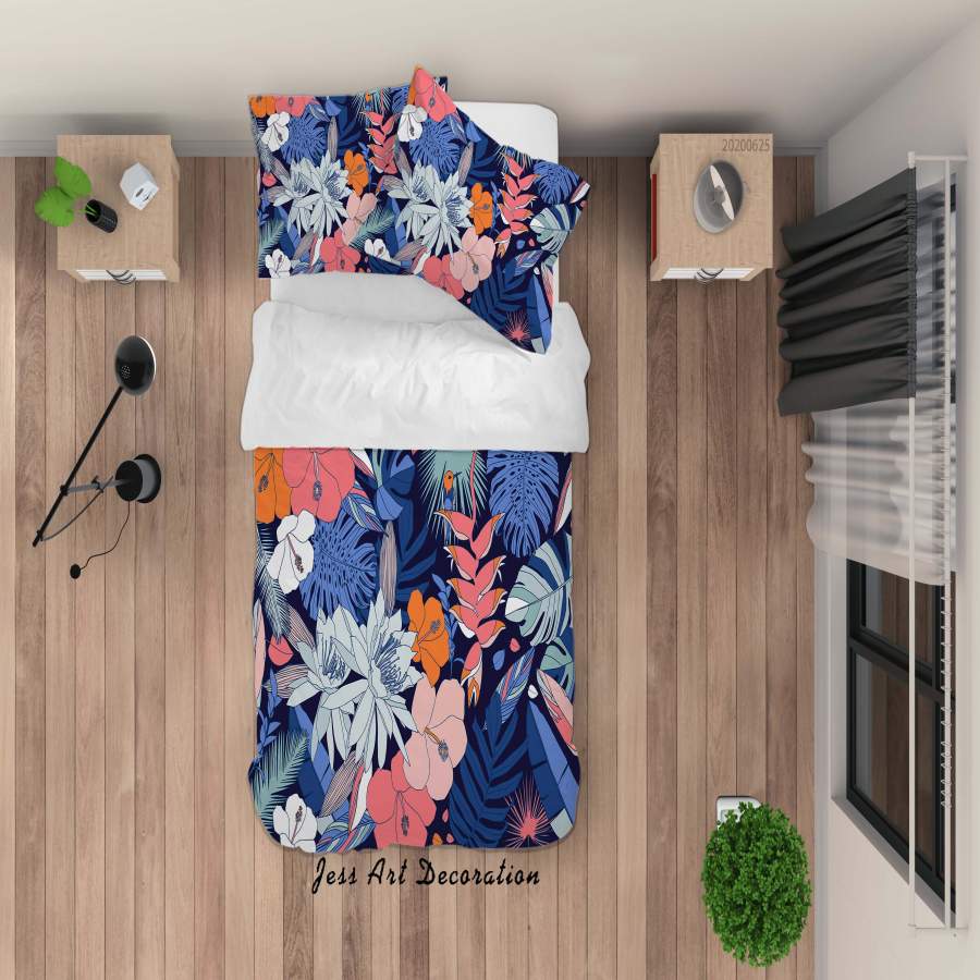 3D Floral Leaves Quilt Cover Set Bedding Set Duvet Cover Pillowcases SF117