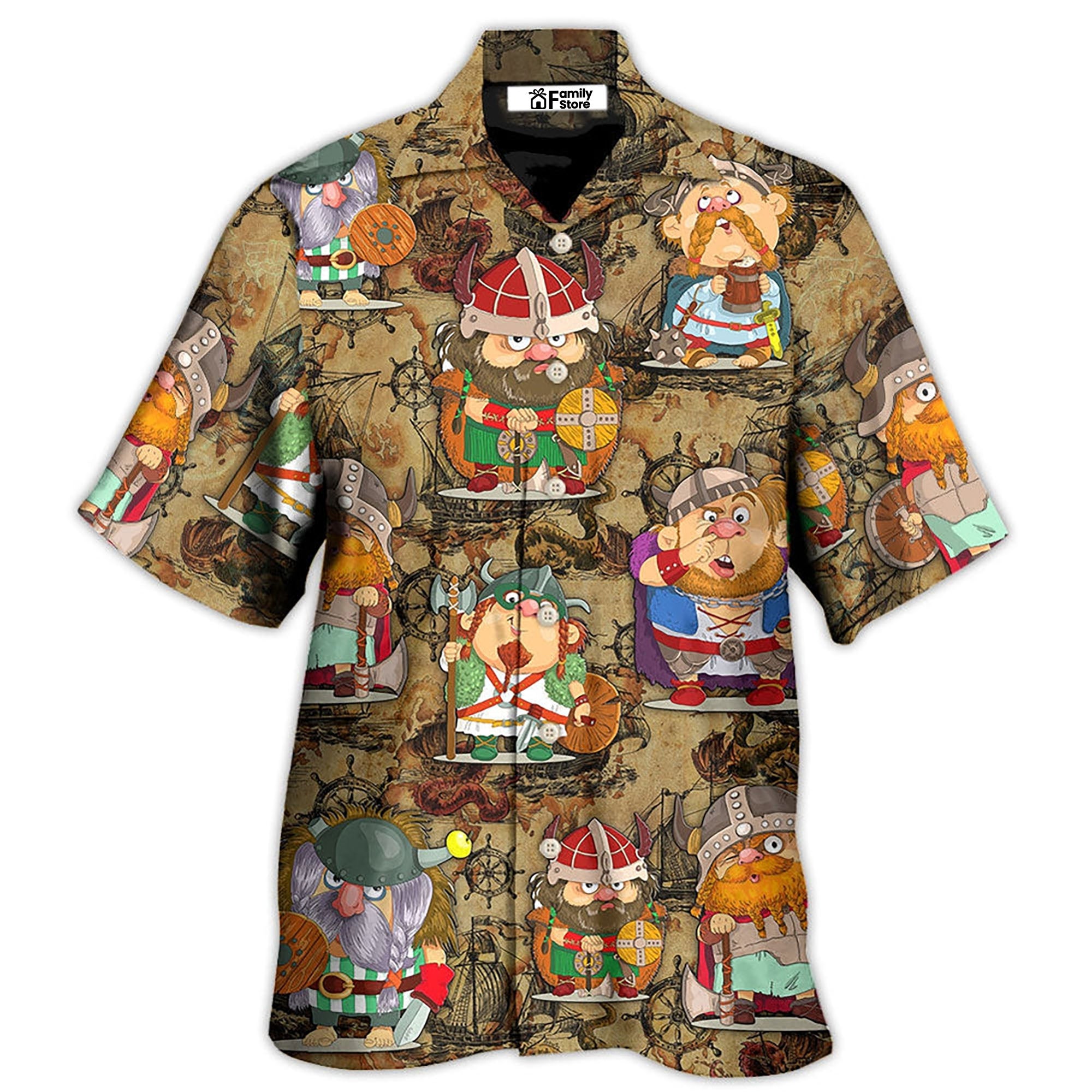 Viking Funny Viking Map Art Hawaiian Shirt