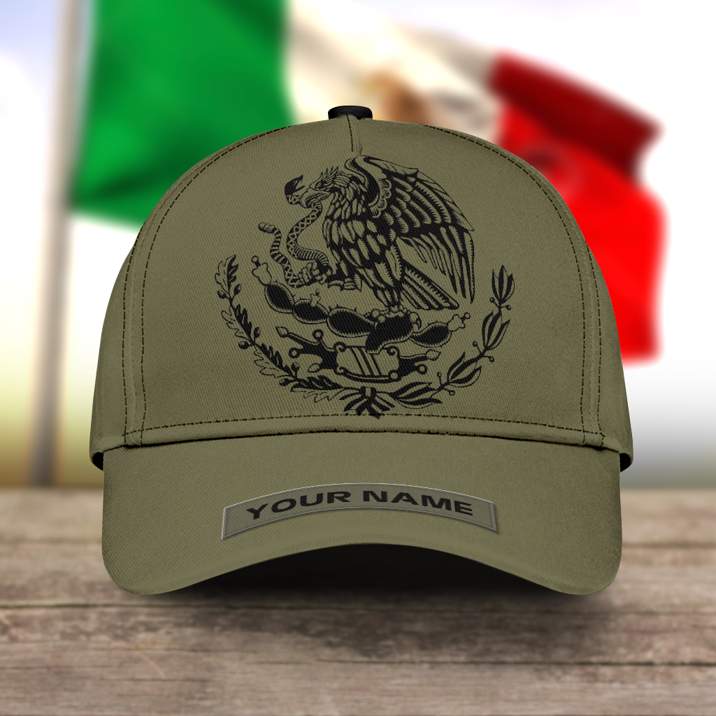 All Over Printed Mexican Baseball Classic Cap Hat, Custom Name Cool Mexico Cap Hat