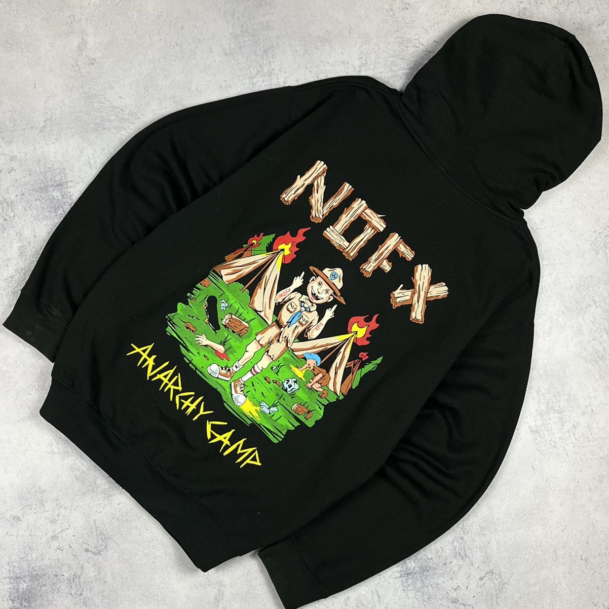 Vintage NOFX anarchy camp punk rock band hoodie 90s, Shirt Outfit, Gift For Men, For Women