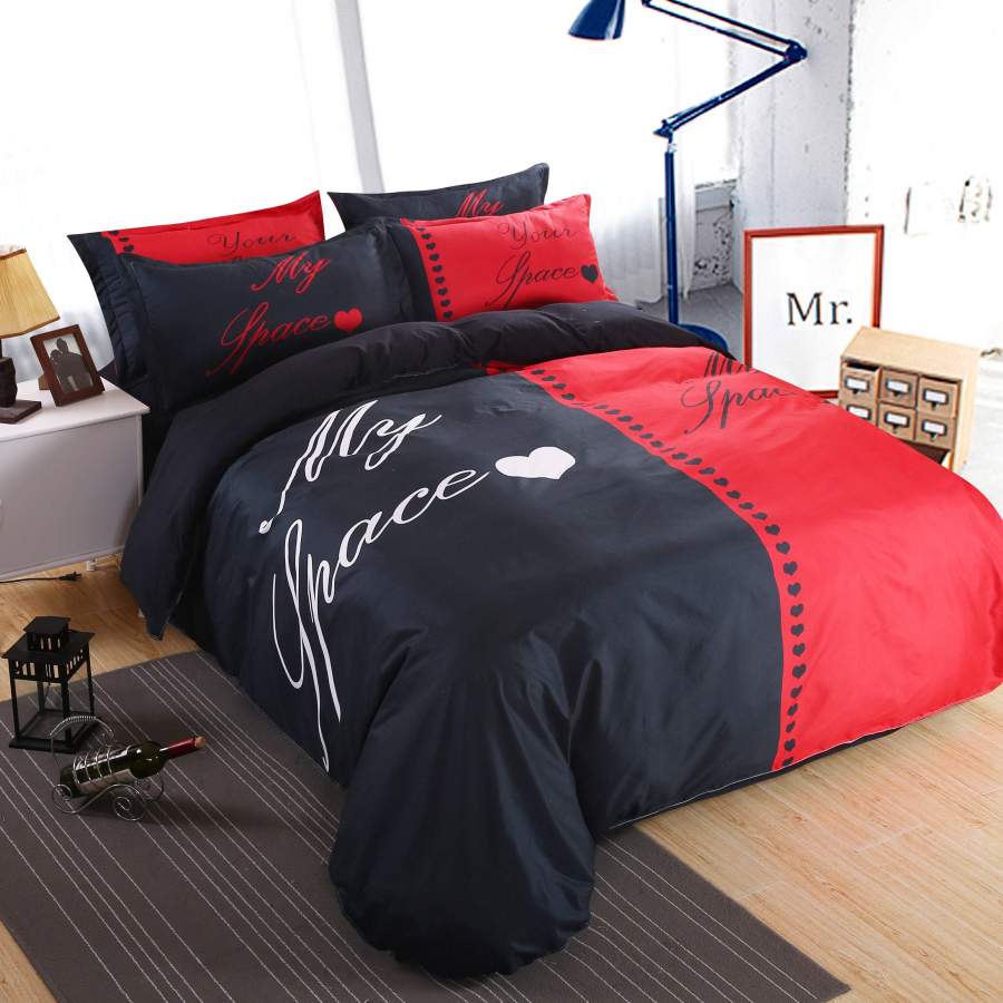 3D Red Black My Space  Quilt Cover Set Bedding Set Pillowcases