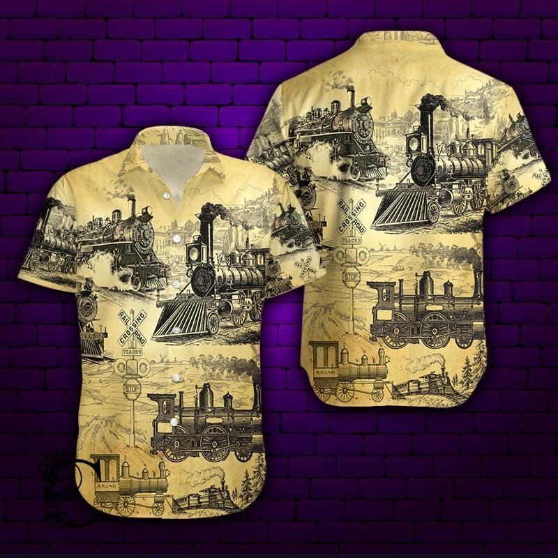 Trains On The Railway Of History Unisex Hawaiian Shirts