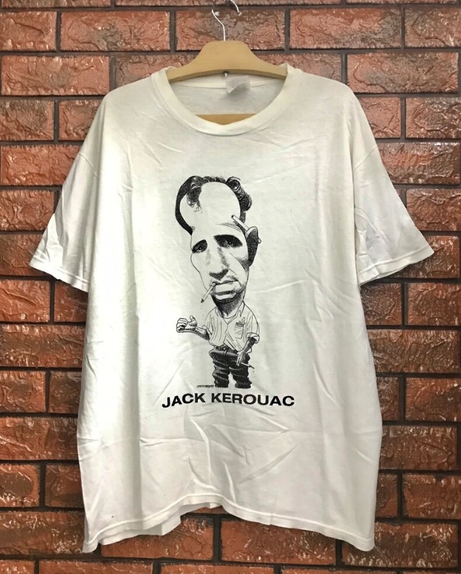 Vintage 90s Jack Kerouac American Legendary Novelist Poet Art T Shirt Outfit, Shirt Outfit Idea