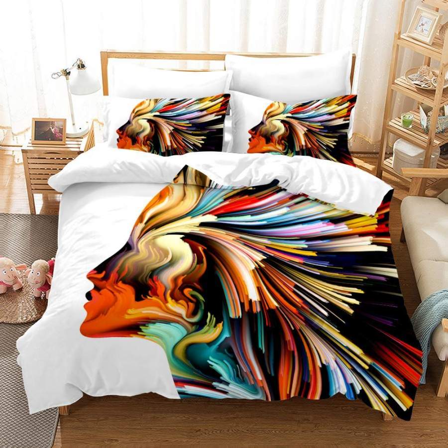 3D Colorful Women Quilt Cover Set Bedding Set Duvet Cover Pillowcases A426 LQH