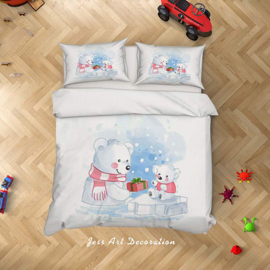 3D Polar Bear Quilt Cover Set Bedding Set Duvet Cover Pillowcases SF21