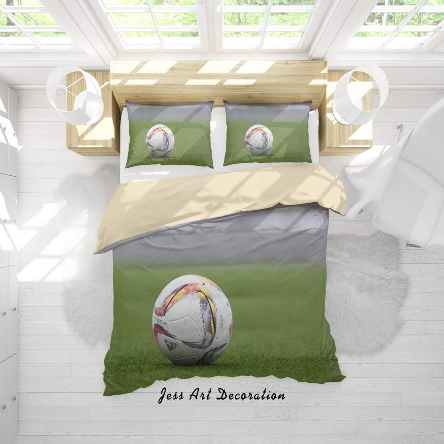 3D Football Field Quilt Cover Set Bedding Set Duvet Cover Pillowcases A142 LQH