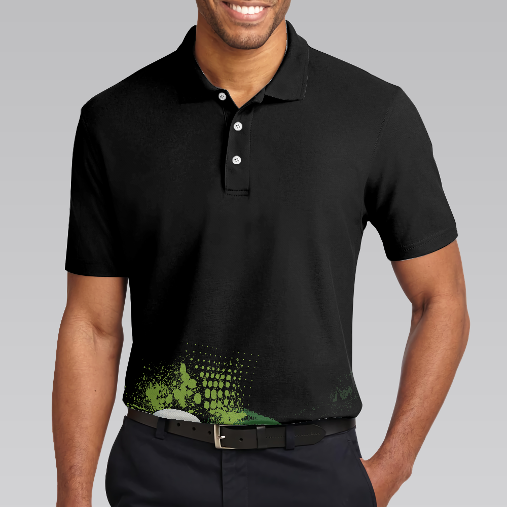 Wet Paint Silhouette Black Men Polo Shirt