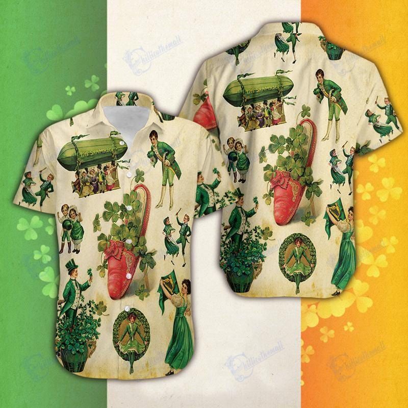 Vintage Girl Irish Patrick’S Day Hawaiian Unisex Aloha Shirts