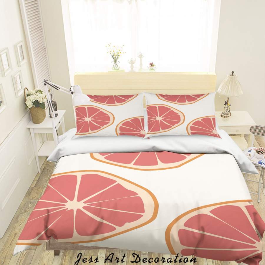 3D Orange Slices Quilt Cover Set Bedding Set Duvet Cover Pillowcases SF06