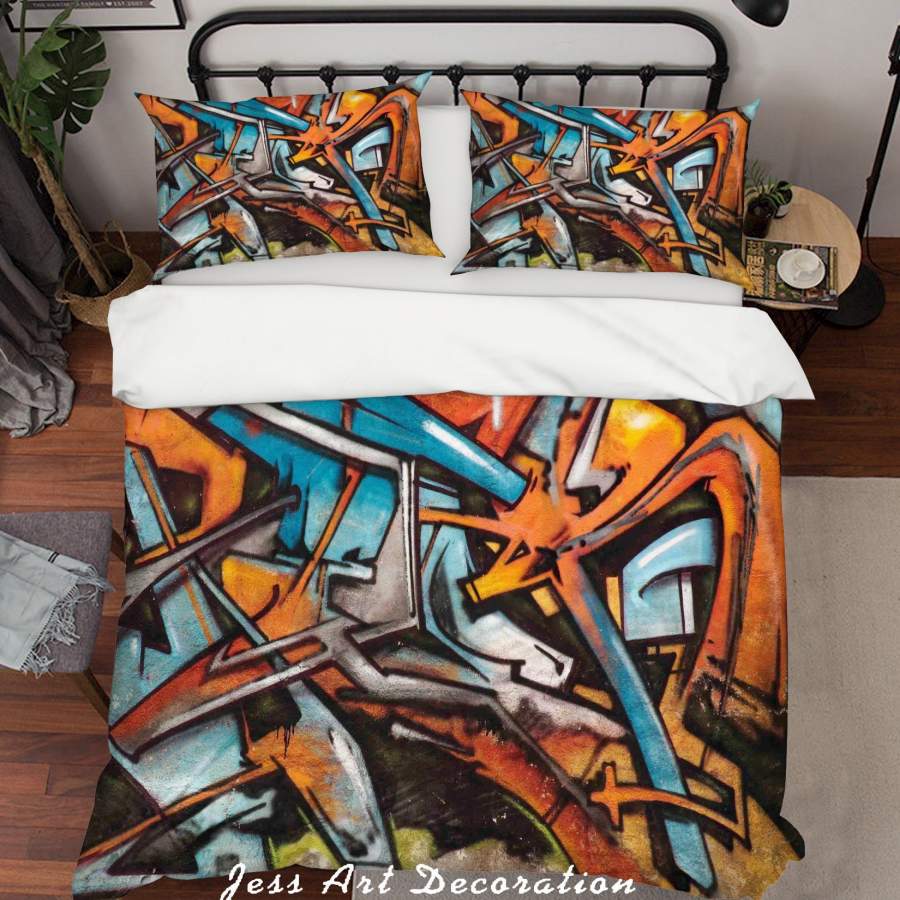 3D Graffiti Quilt Cover Set Bedding Set Pillowcases 05